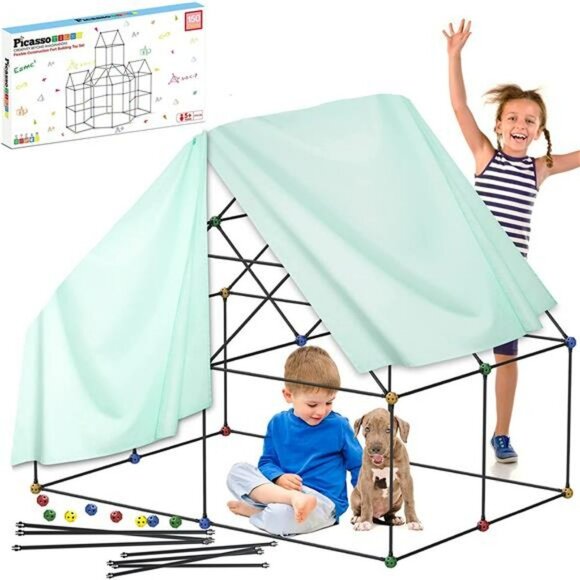 Fort Building Kit Playset 150 Pcs Toy Set Forts Construction Builder Blocks Toys - Picture 1 of 7